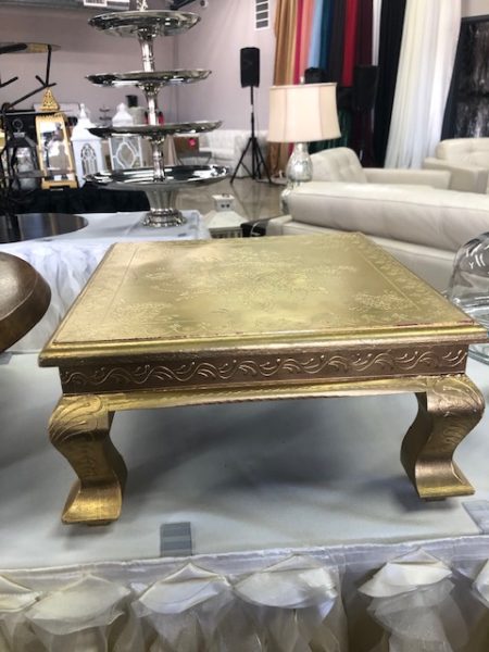 Square Gold Cake Stand